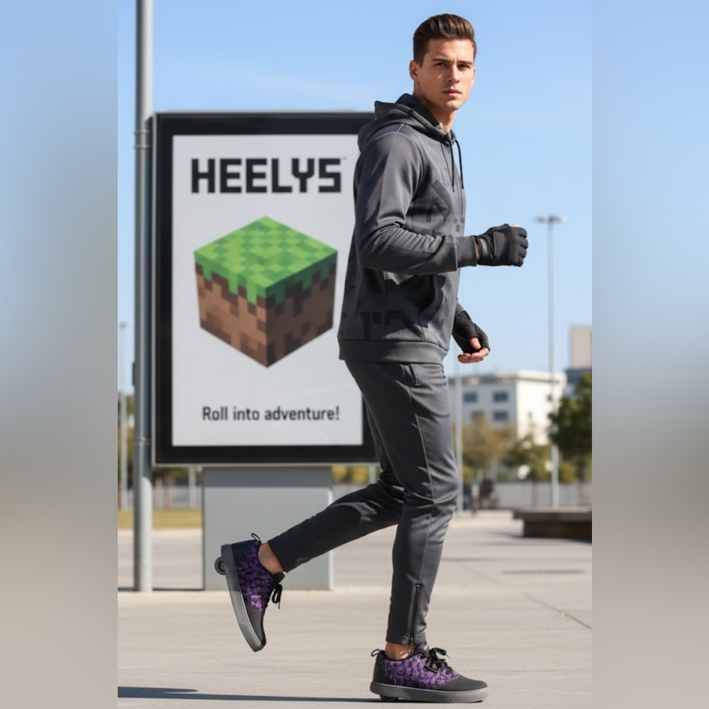 Authentic Heely's Minecraft men's designer signature sneakers sz 10